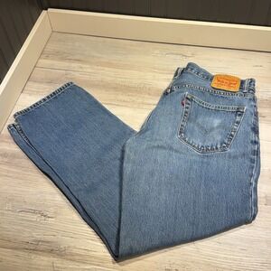 Levi's 550 Relaxed Fit Tapered Leg Men's Sz 36x34 Jeans Medium Wash Blue Denim